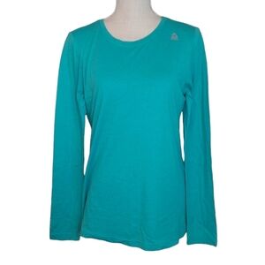 ✨️ Reebok Womens Medium Teal Turquoise Soft Athletic Long Sleeve Shirt